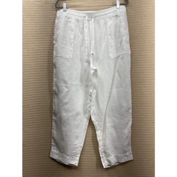 NWOT Sigrid Olsen Linen Boho Vacation Beach Pull On Wide Leg Pants Women Size XL - Picture 1 of 11